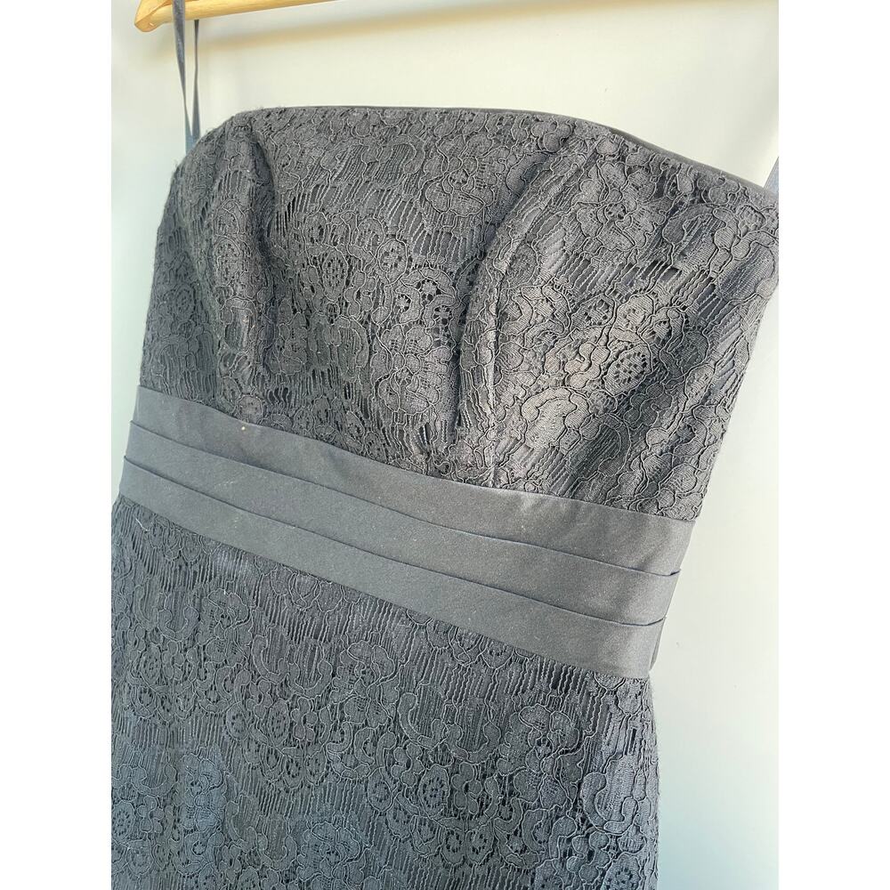 WHITE HOUSE BLACK MARKET whbm black lace strapless flared cocktail dress - Picture 4 of 9